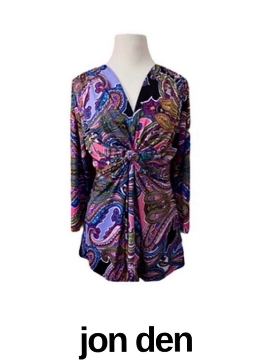 jon den Tops - Vivid Paisley Print Top